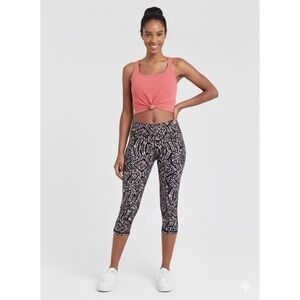 Joy Lab Tie-Front Rib Knit Top & Forever 21 Workout Capris Outfit - Medium - NWT